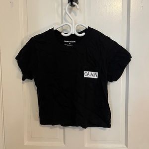 Calvin Klein black cropped tee